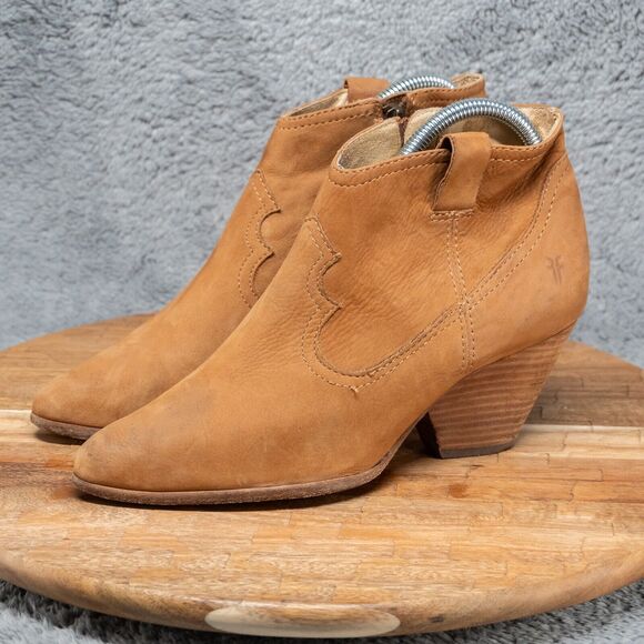 FRYE Reina Sandy Nubuck Western Inspired Booties Womens Size 7.5 M - Picture 3 of 9